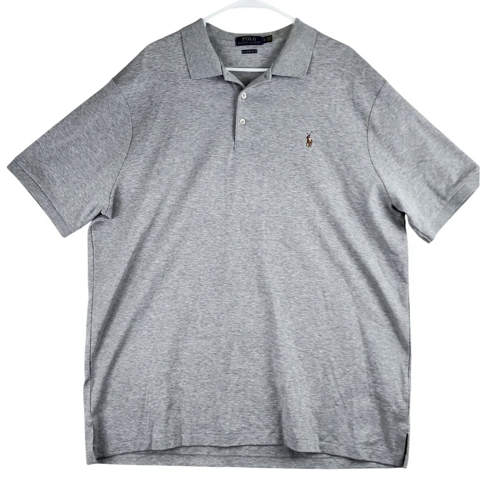 Polo Ralph Lauren Classic Fit Polo Shirt Mens XL Grey Short Sleeve Preppy Basic